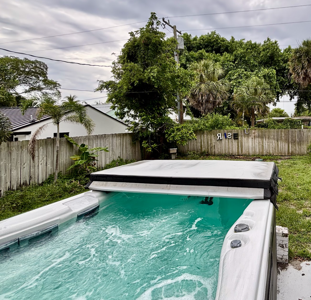 Ready to get your laps in or soak? Enjoy our spacious swim spa throughout your stay.
