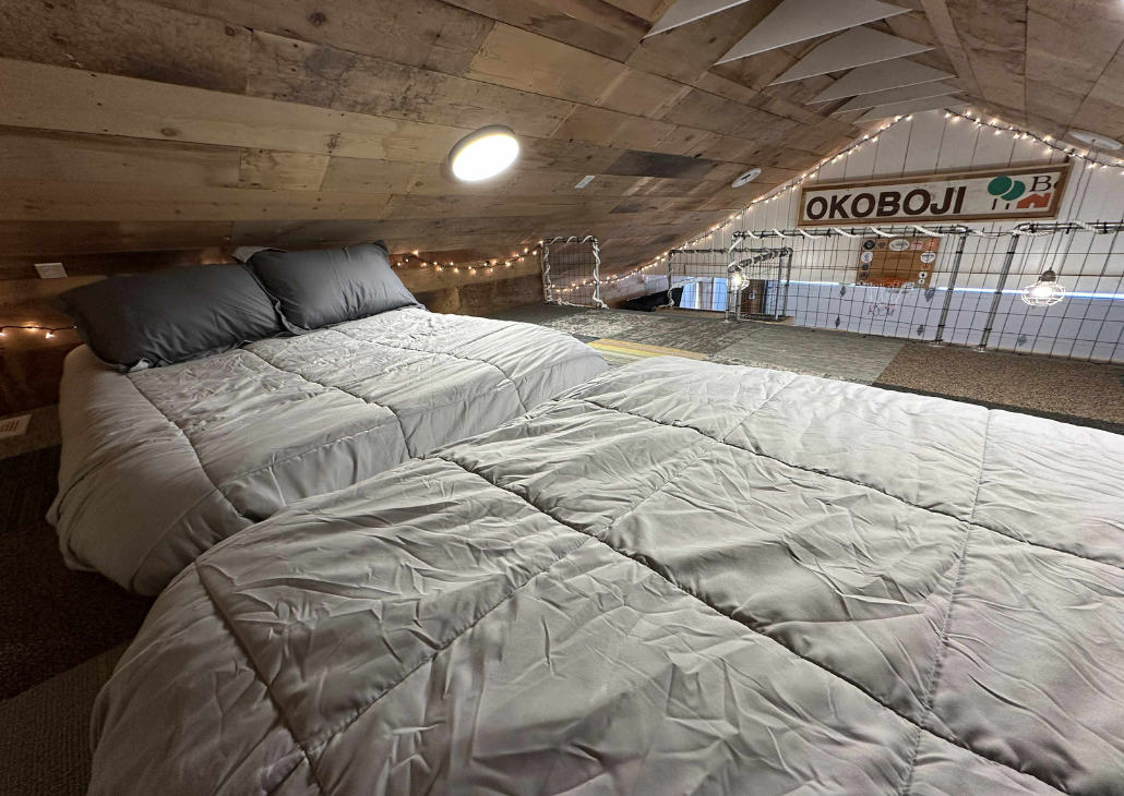 sleeping area in the loft.