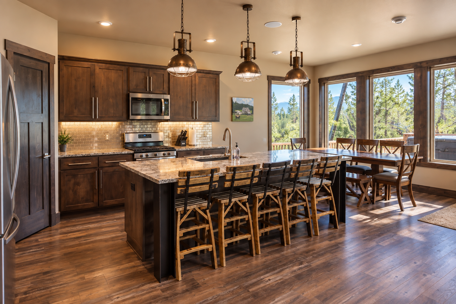 Kitchen and dining area