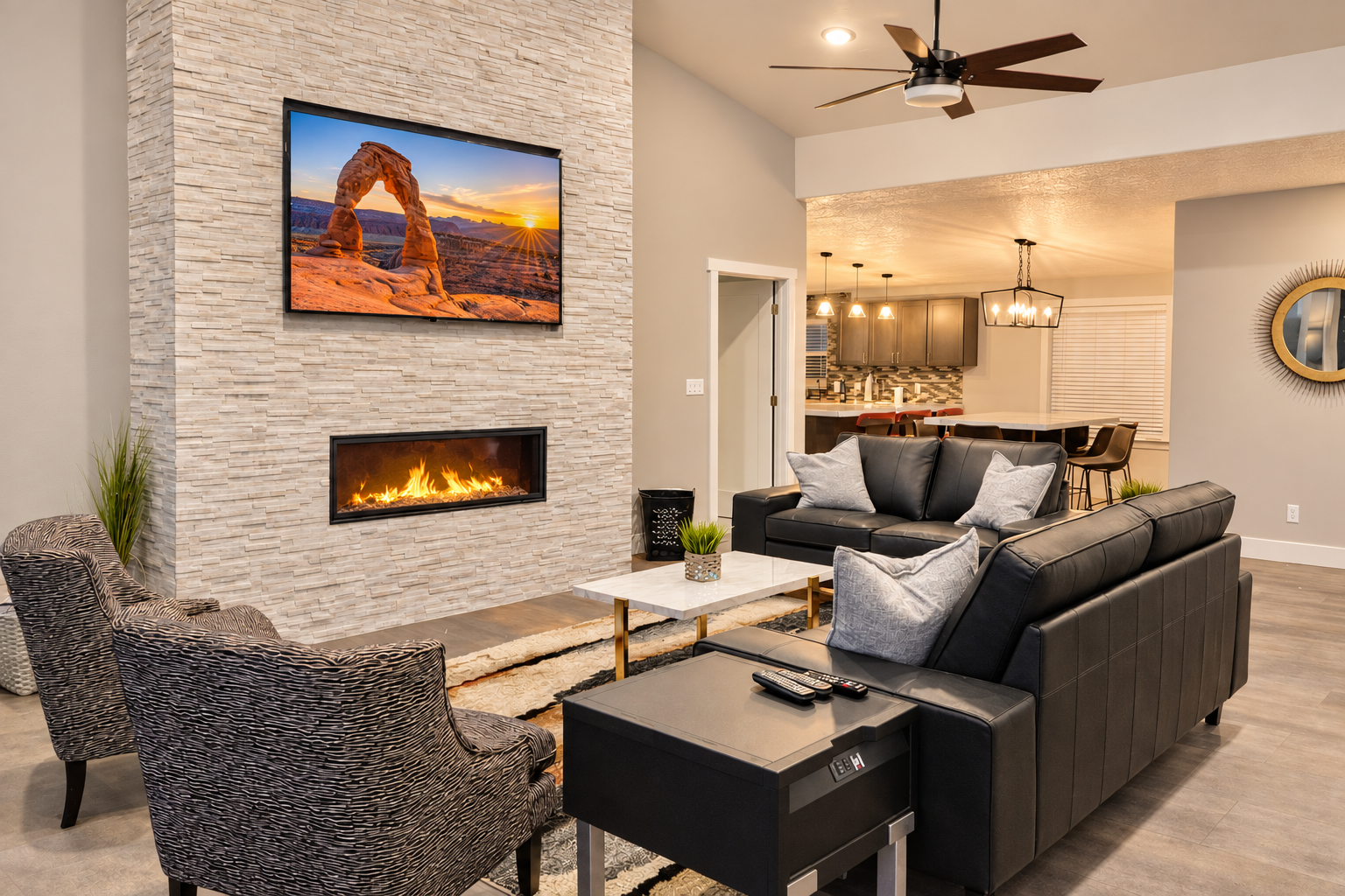 Fireplace for those cool nights