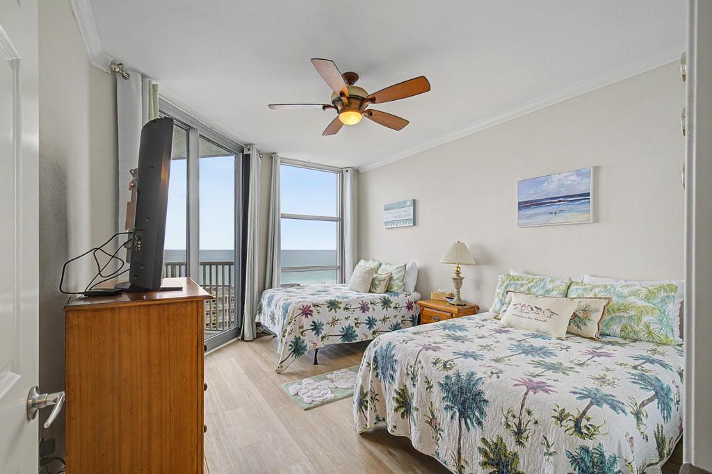 Second bedroom, open to balcony, Gulf view.