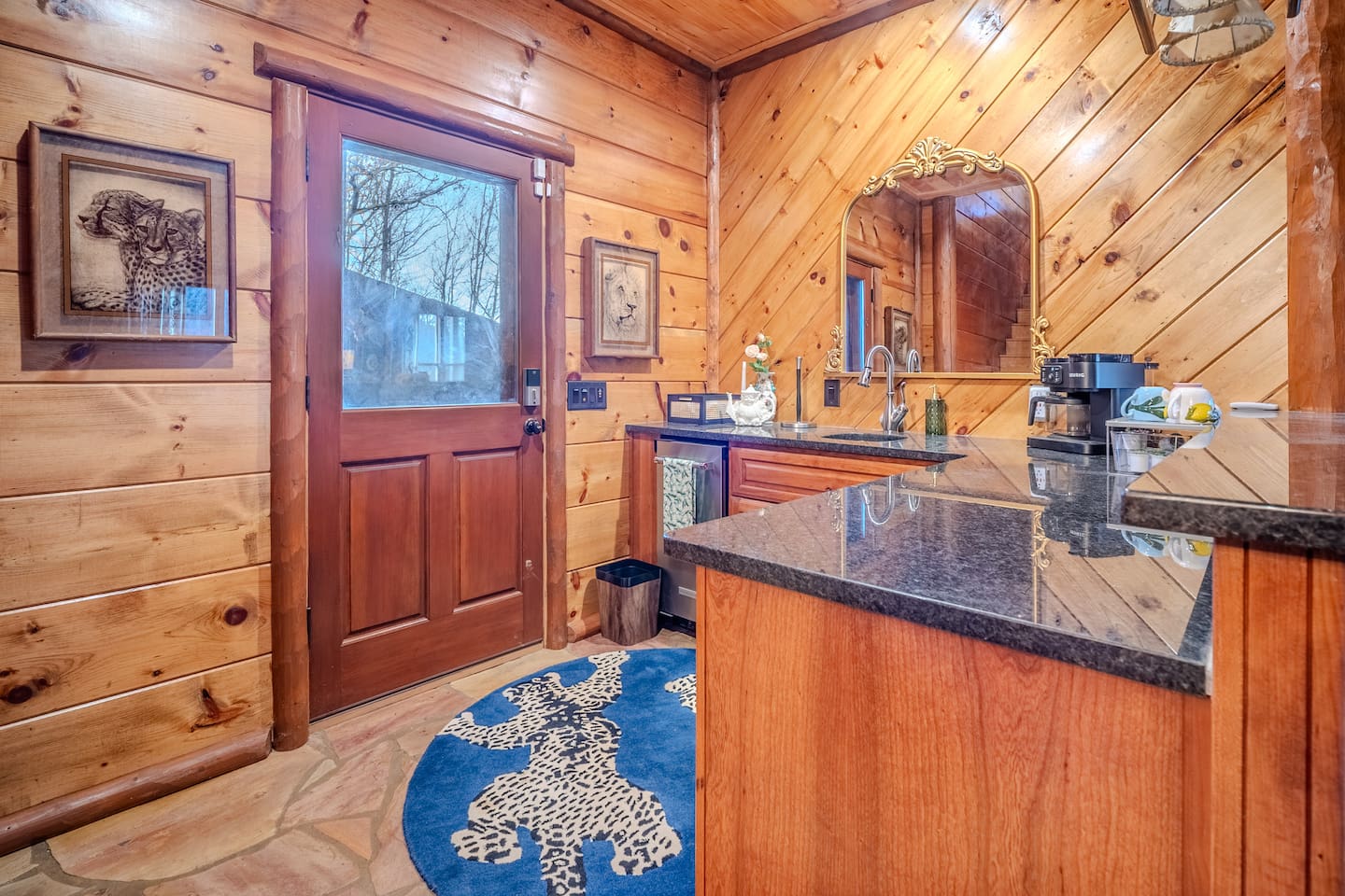 Wet bar on bottom floor