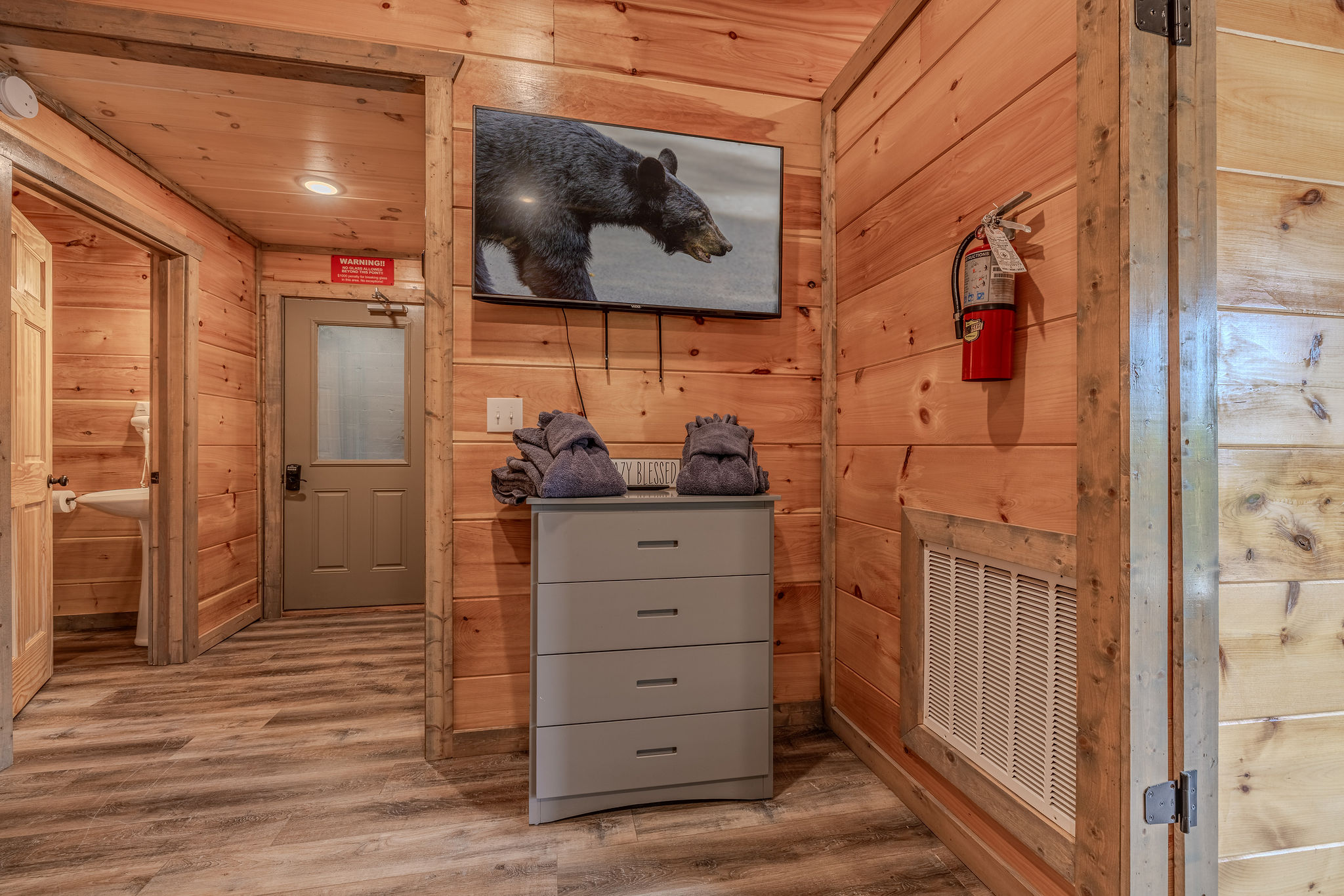 Junior Explorers’ Quarters, featuring cozy cabin details, a Smart TV, and playful explorer-inspired style.