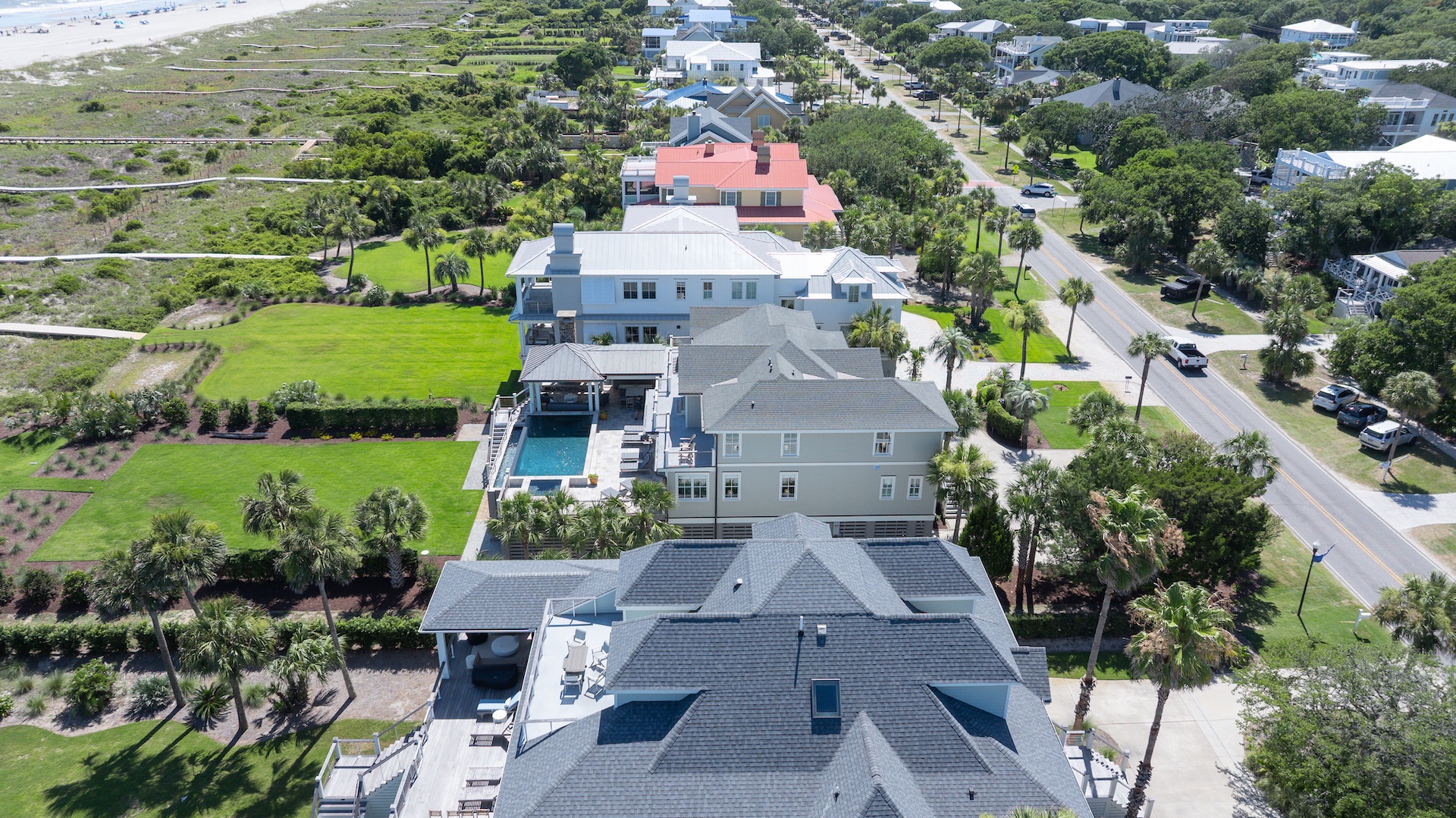 Aerial View | Beach Shelter | 3708 Palm Blvd | Isle of Palms, SC | IOP Escapes