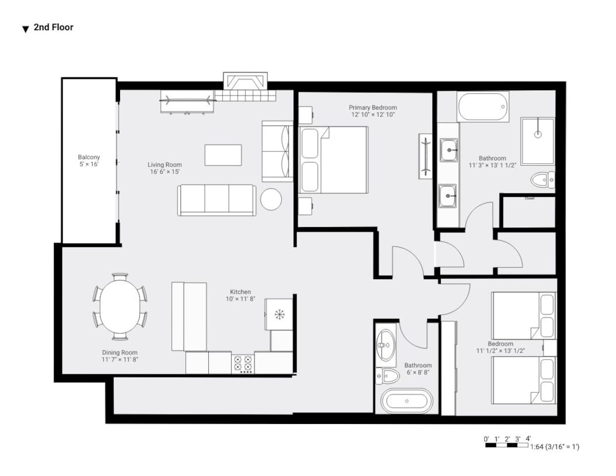 Here is the floor plan to help you see how all the rooms connect