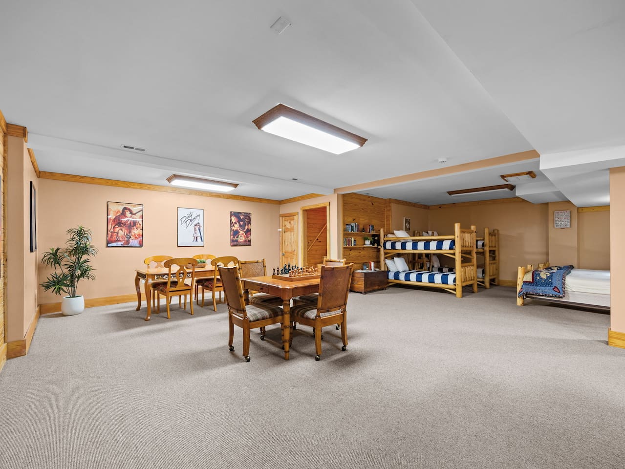 Lower level of the cabin and sleeping areas