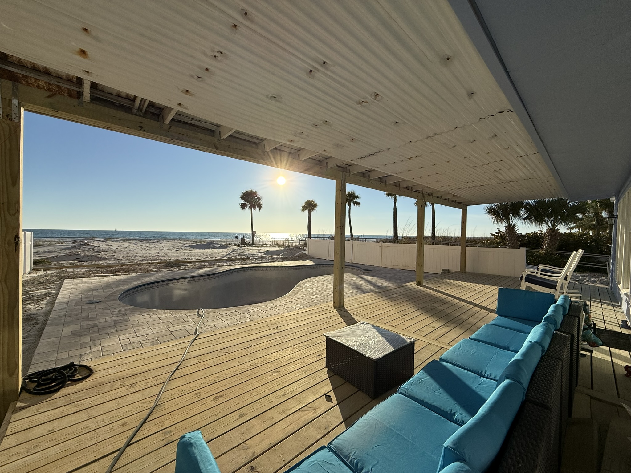 Beautiful Sunsets and a Beach View off your Private Deck Overlooking a Pool which will be filled by 2/26/2026.