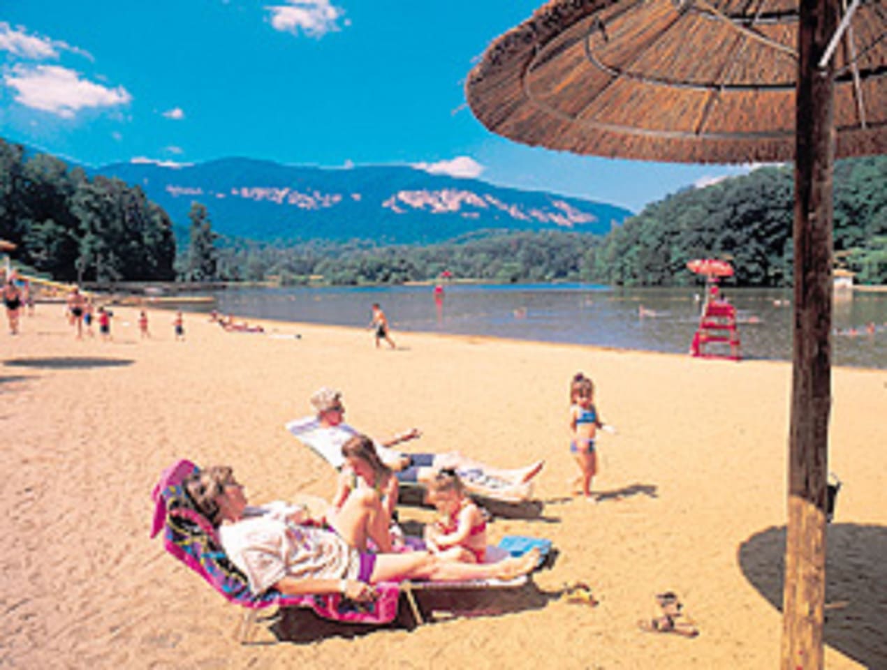 Lake Lure Beach and children's water park minutes away.