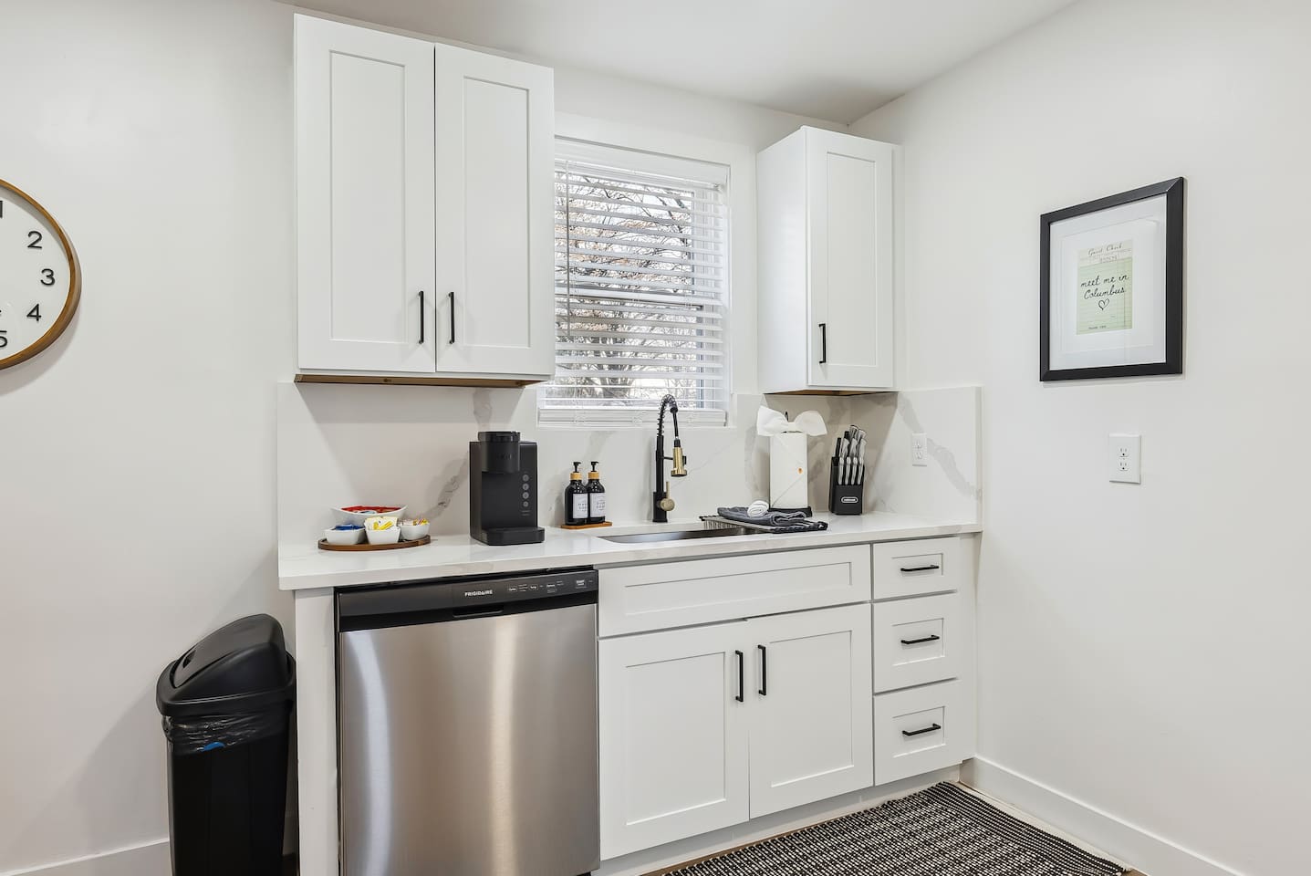 Coffee station with a complimentary starter supply of coffee for your enjoyment!