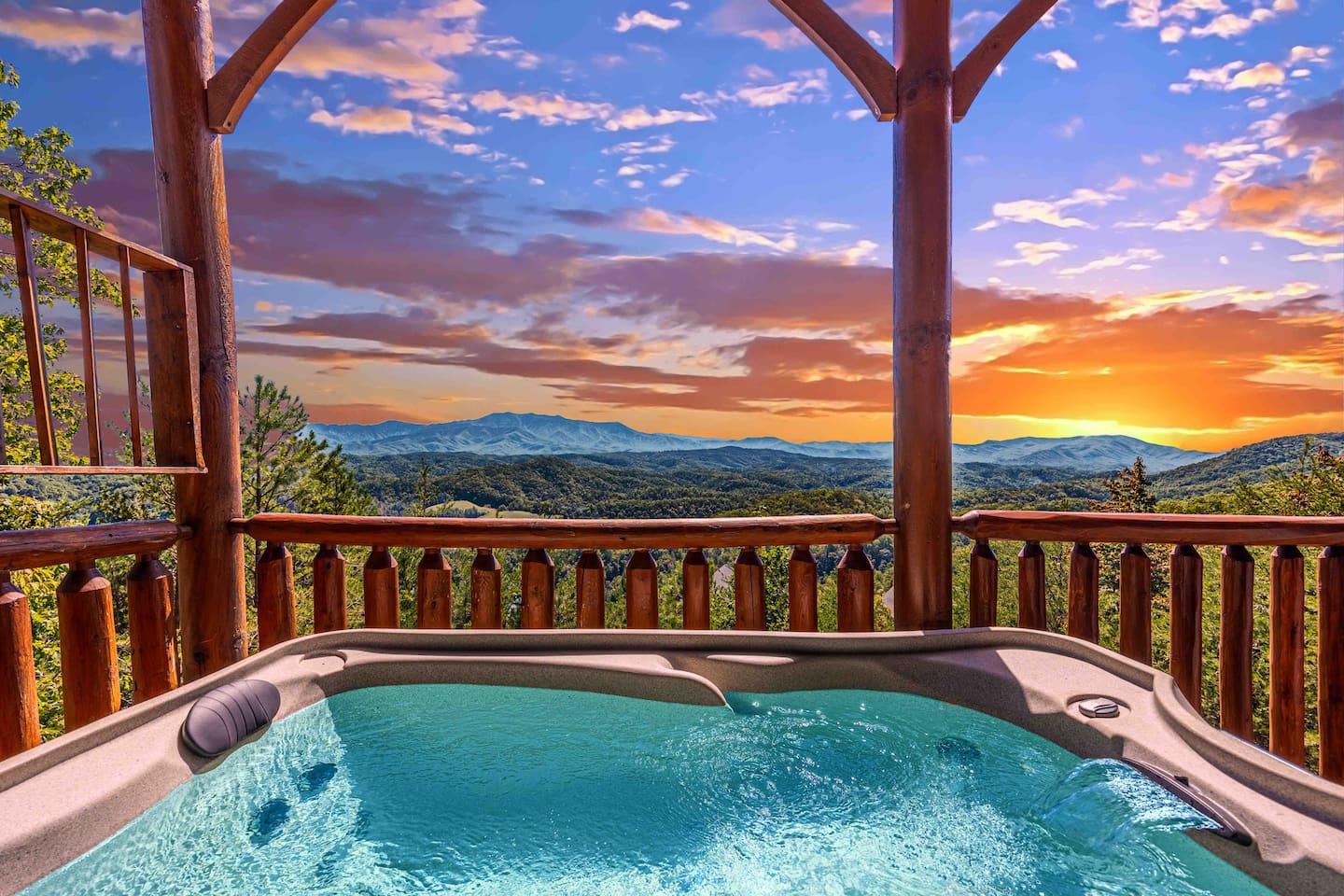 Relax in the hot tub after a long day of hiking