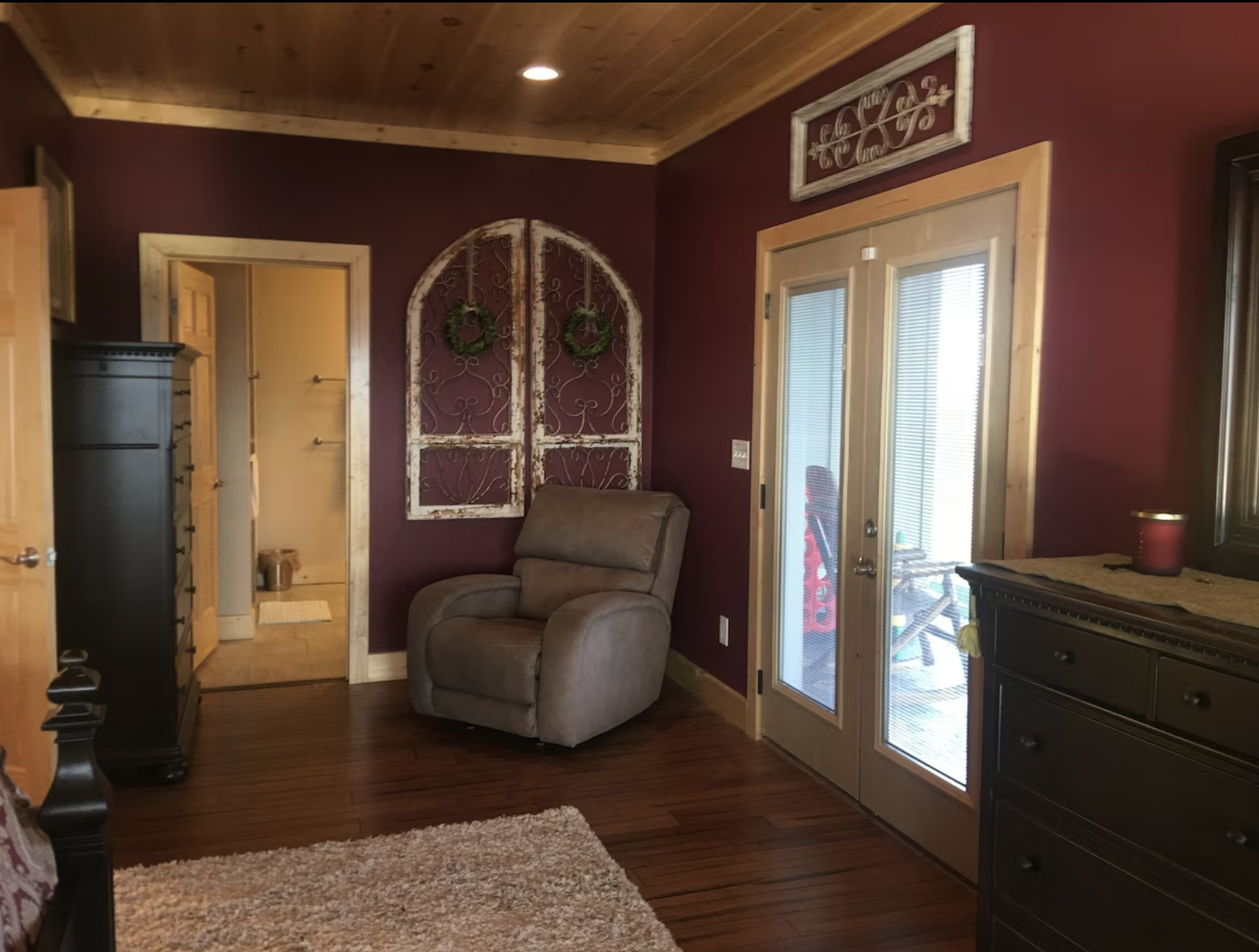 The primary bedroom also has doors to access the patio directly from your room