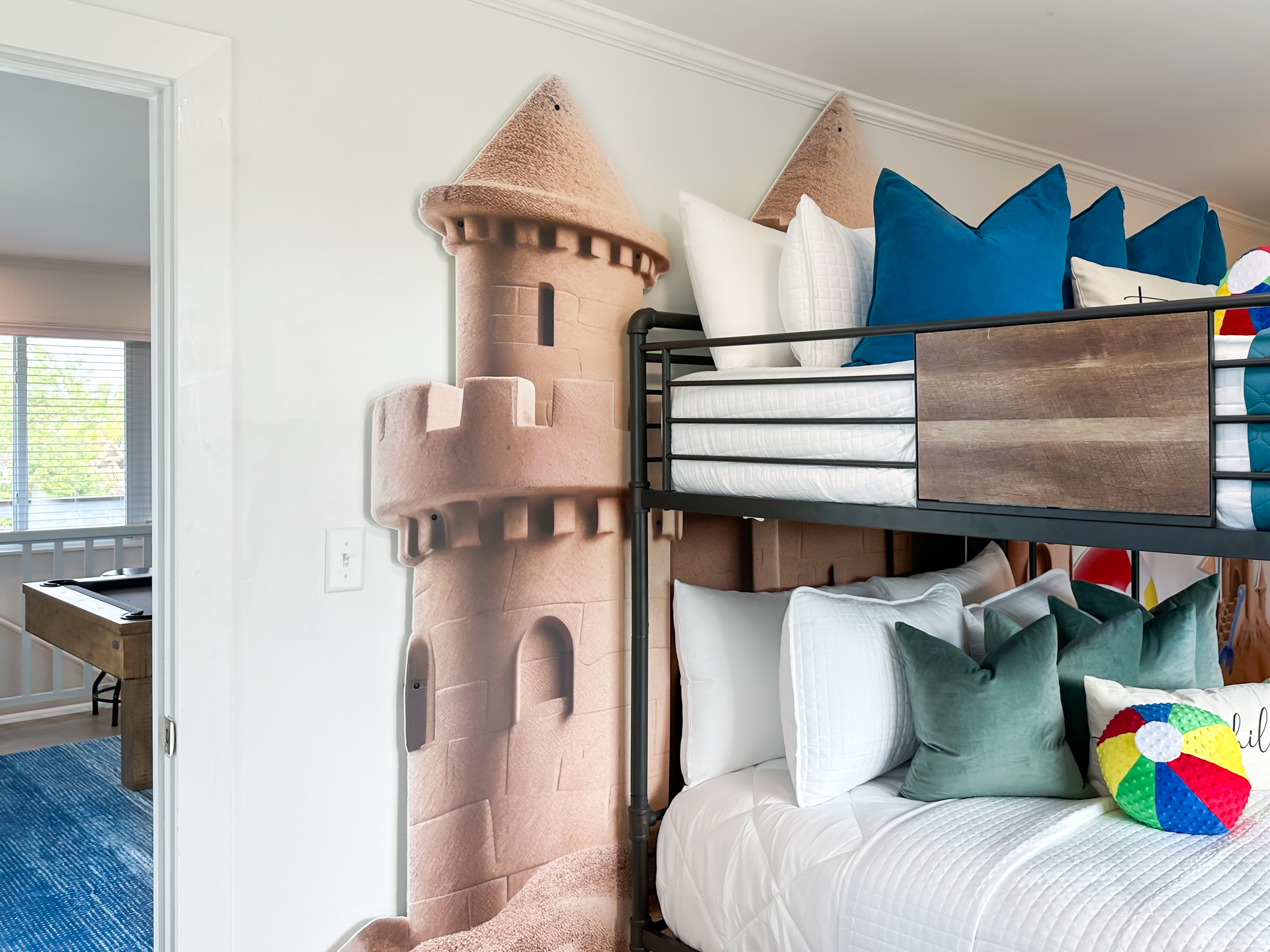 Kids will love the super size sandcastles and beach vibes!