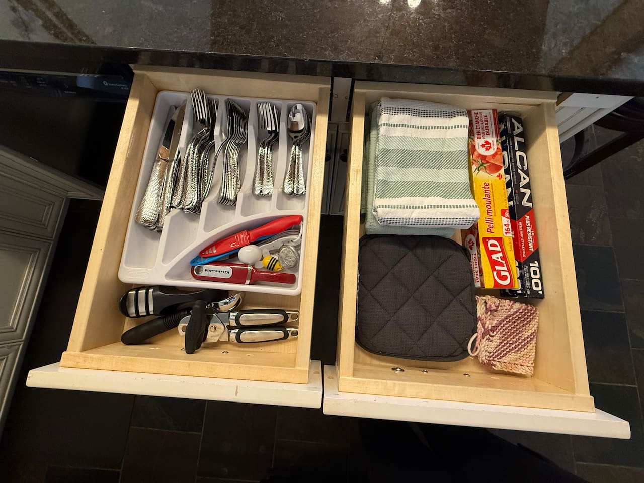 Organized & Stocked: Kitchen drawers are fully stocked with quality cookware, utensils, and organizers for your convenience during your Kimberley vacation.