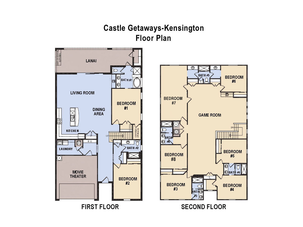 Floor Plan (The above and following bedrooms & bathrooms are labeled per this plan)