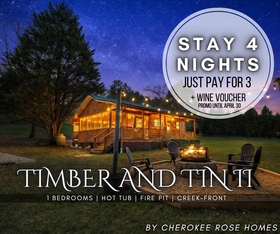 Stay 4 nights and pay for only 3. Valid for stays through April 2026. Send us a message to learn more.