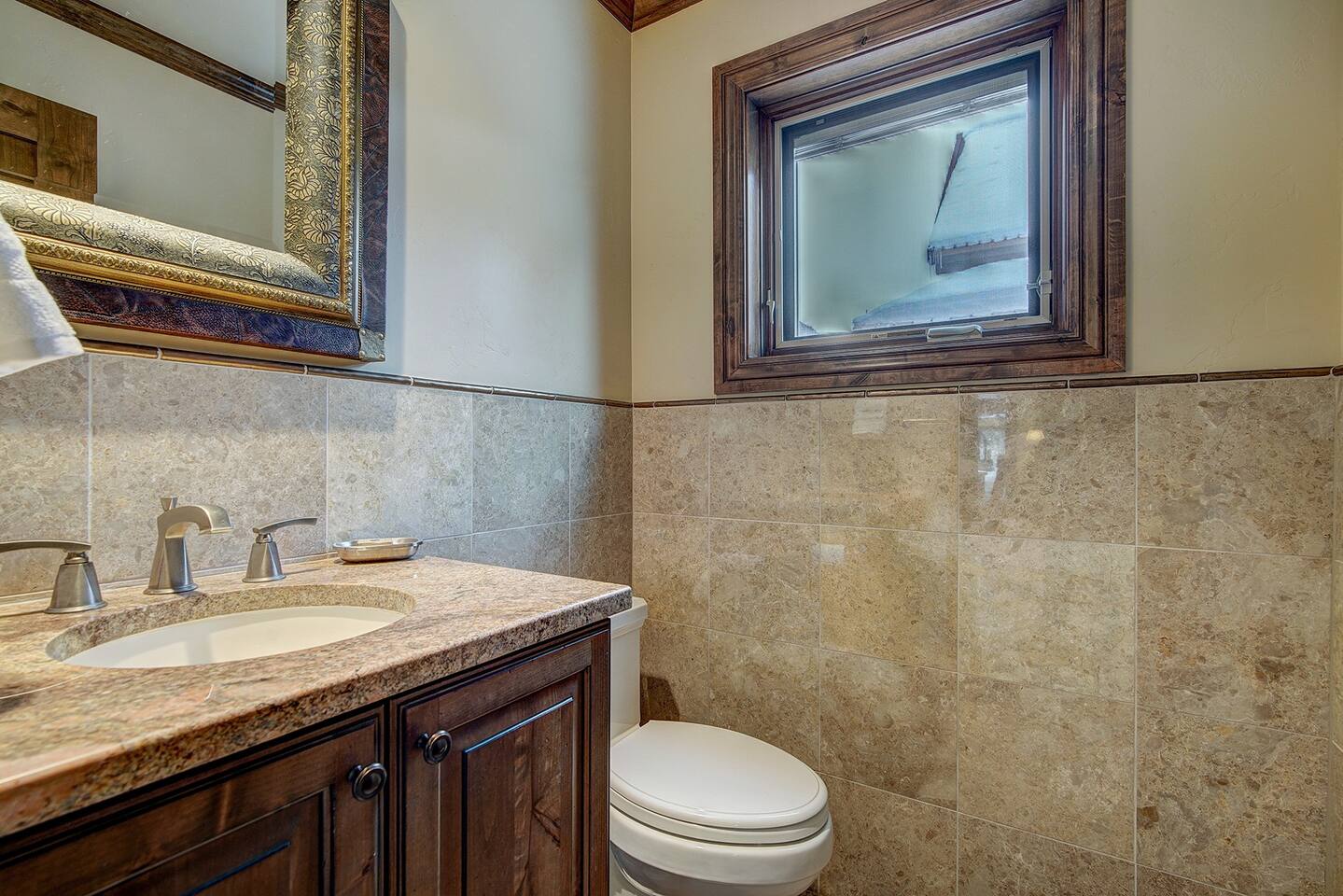 First floor bathroom off kitchen.