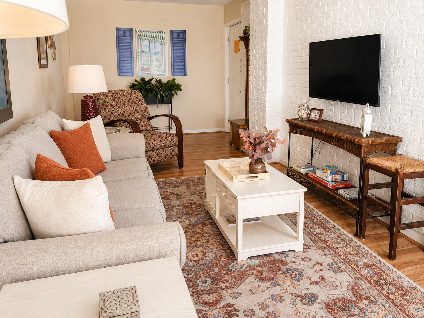 Sofa bed with foam mattress for two additional guests