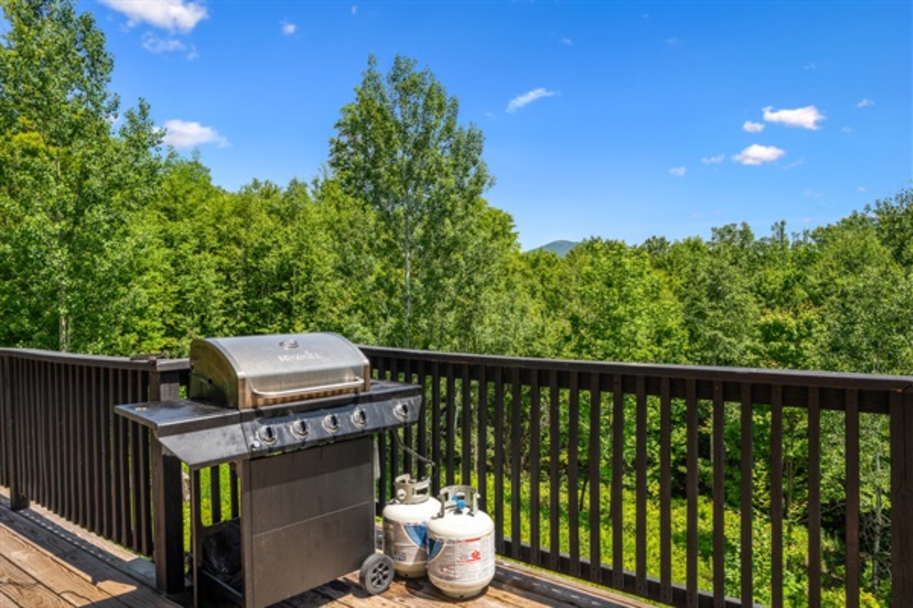 Fire up the grill and enjoy laid back meals on the deck while mountain views stretch out around you.