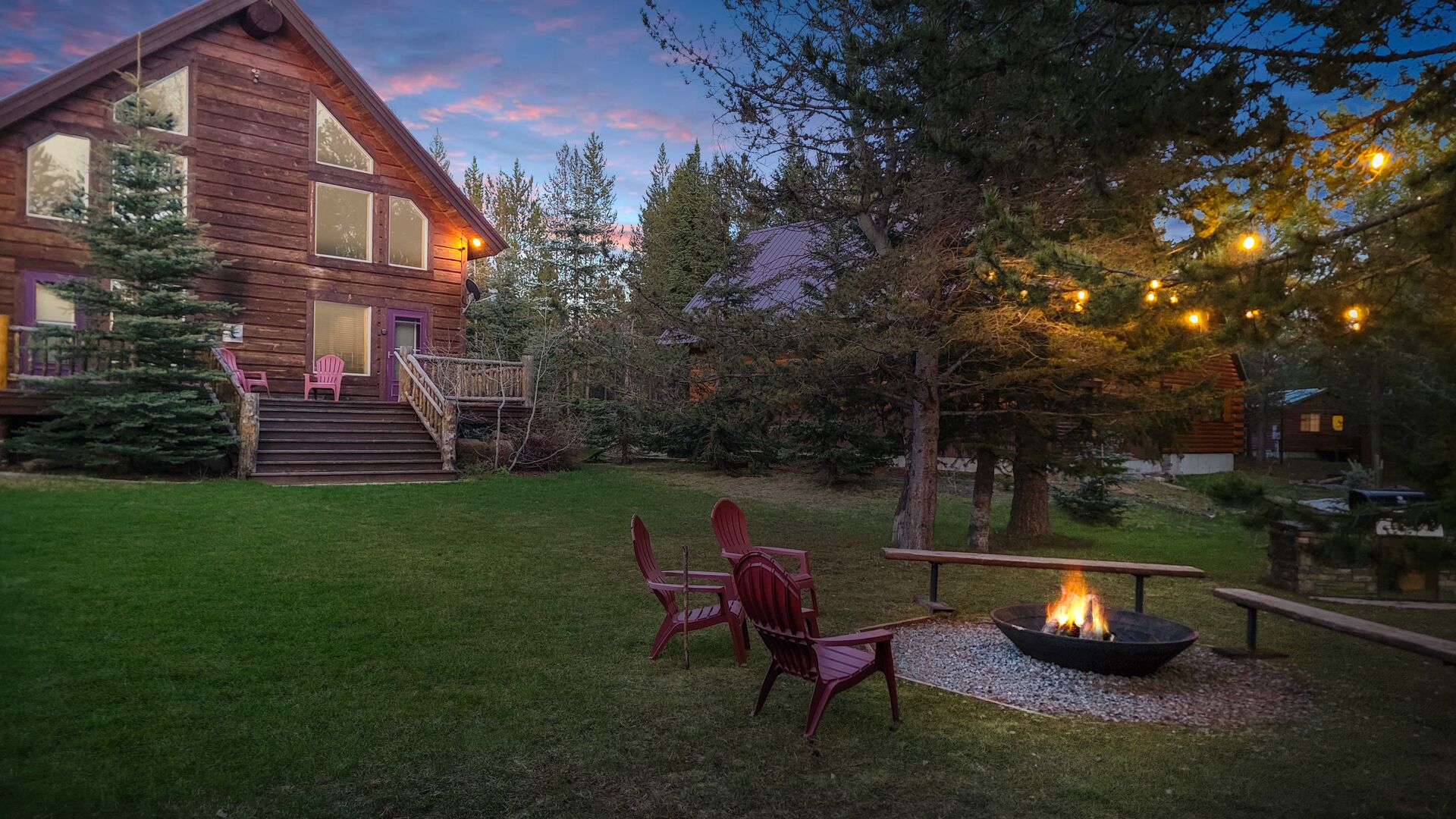 Ample parking, fire pit, hot tub, big yard, and horseshoe pits!