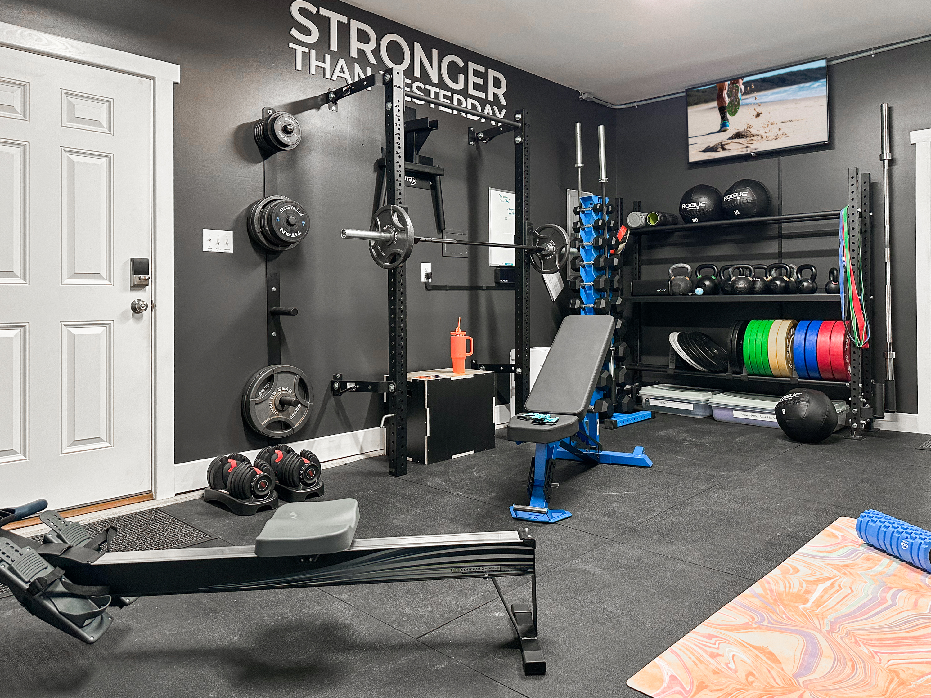 And the gym with weights, a rowing machine and an exercise bike!