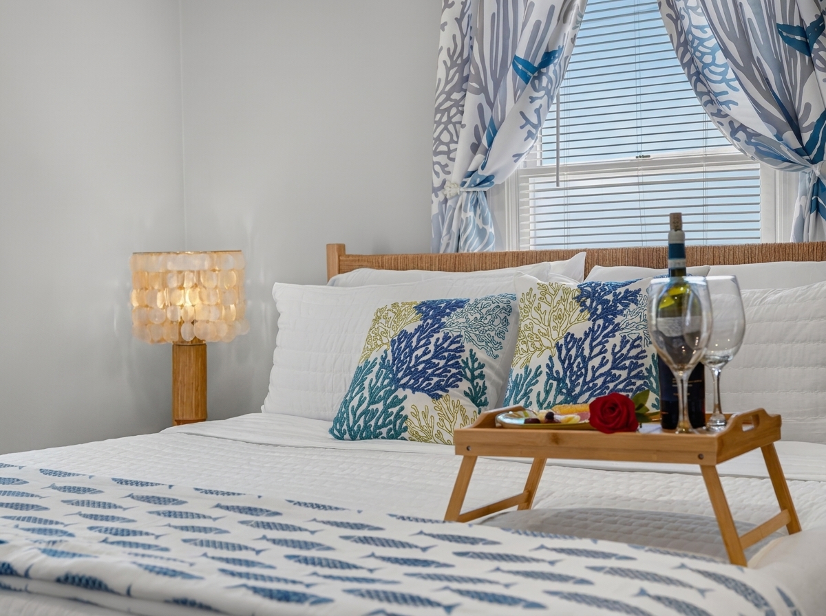 A relaxing bedroom setup with thoughtful touches, perfect for unwinding at the end of the day.