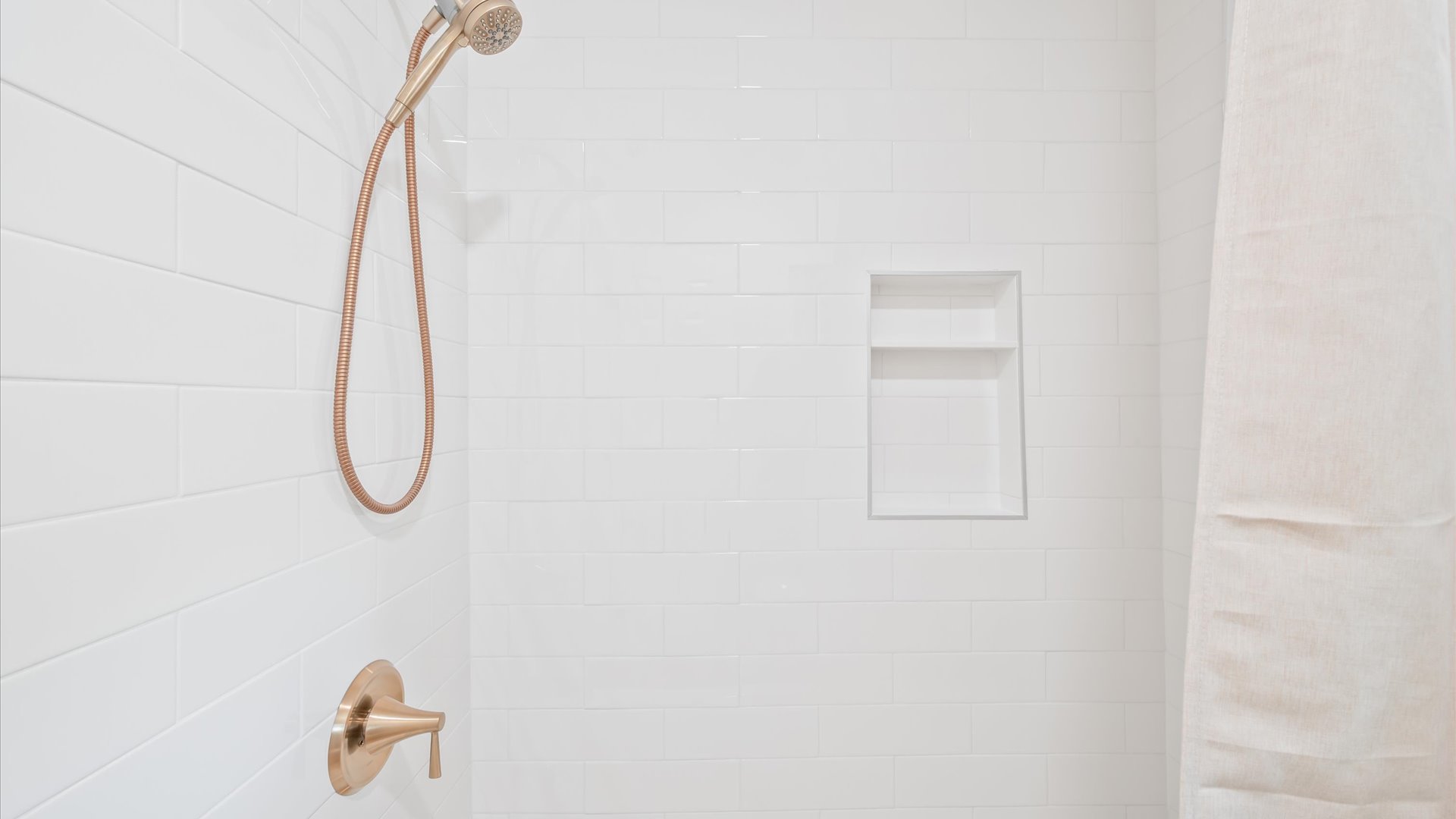Guest bathroom shower tub combo