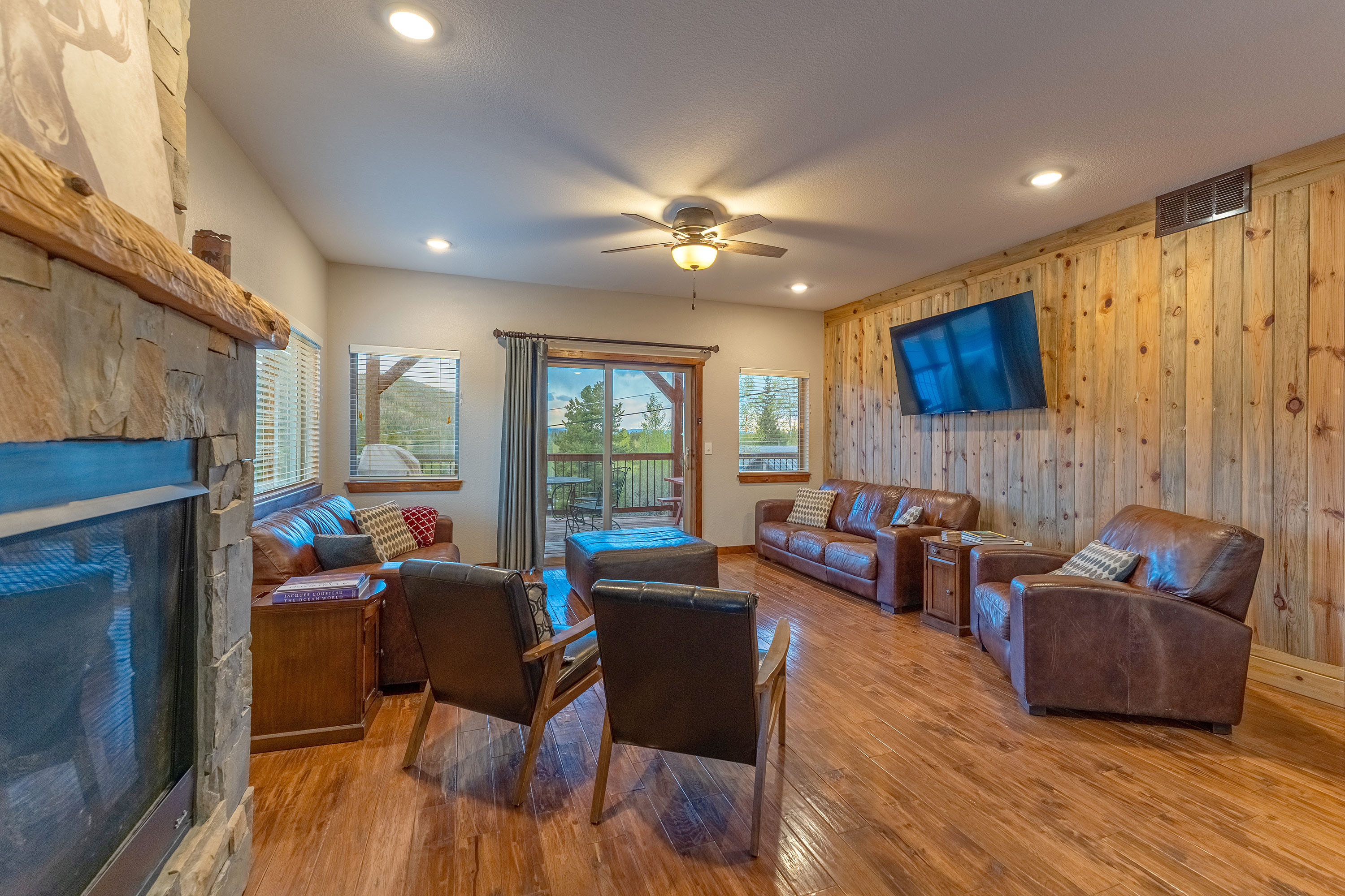 Living Room main level with new ROKU 65" TV