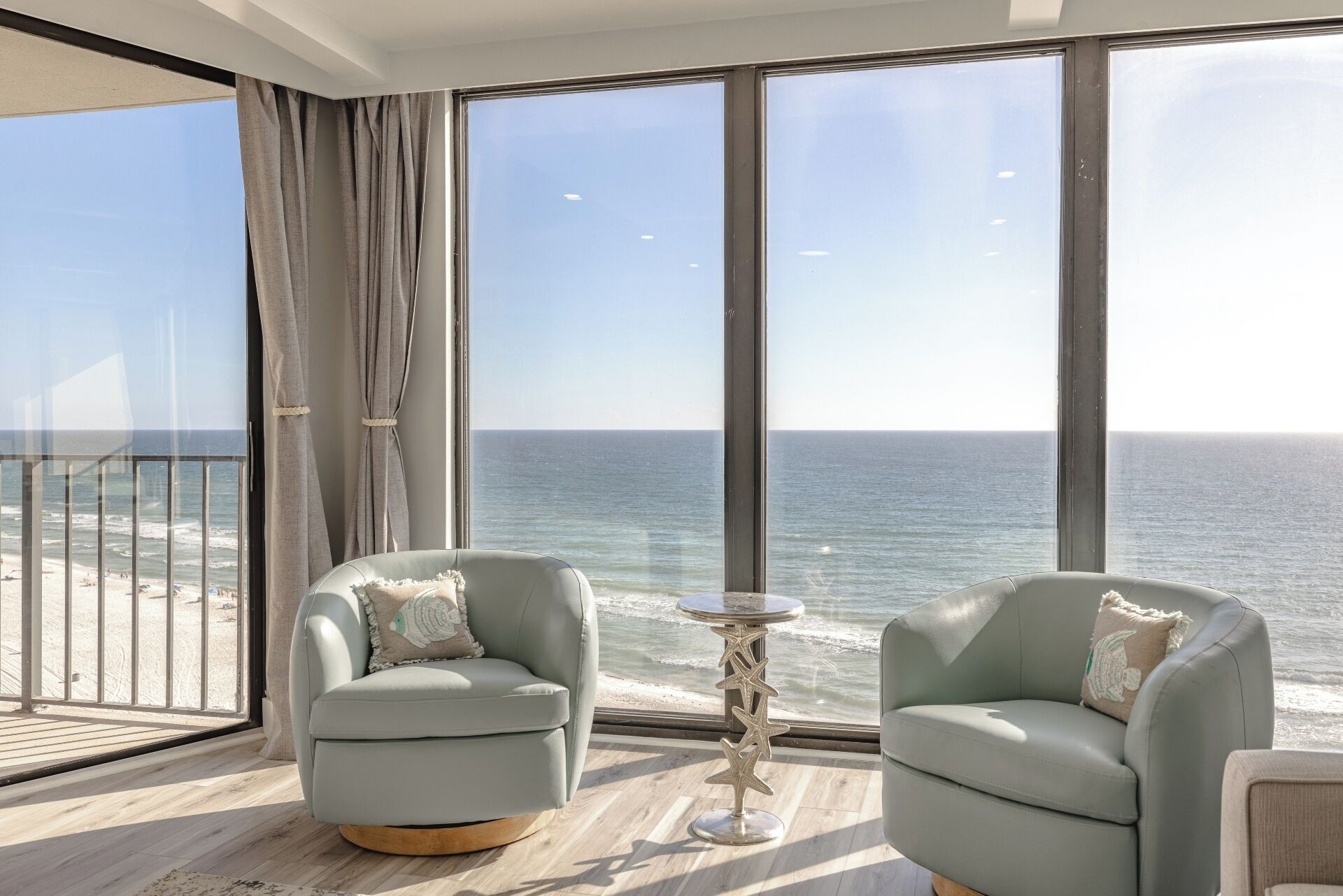 Barrel chairs for wonderful water view