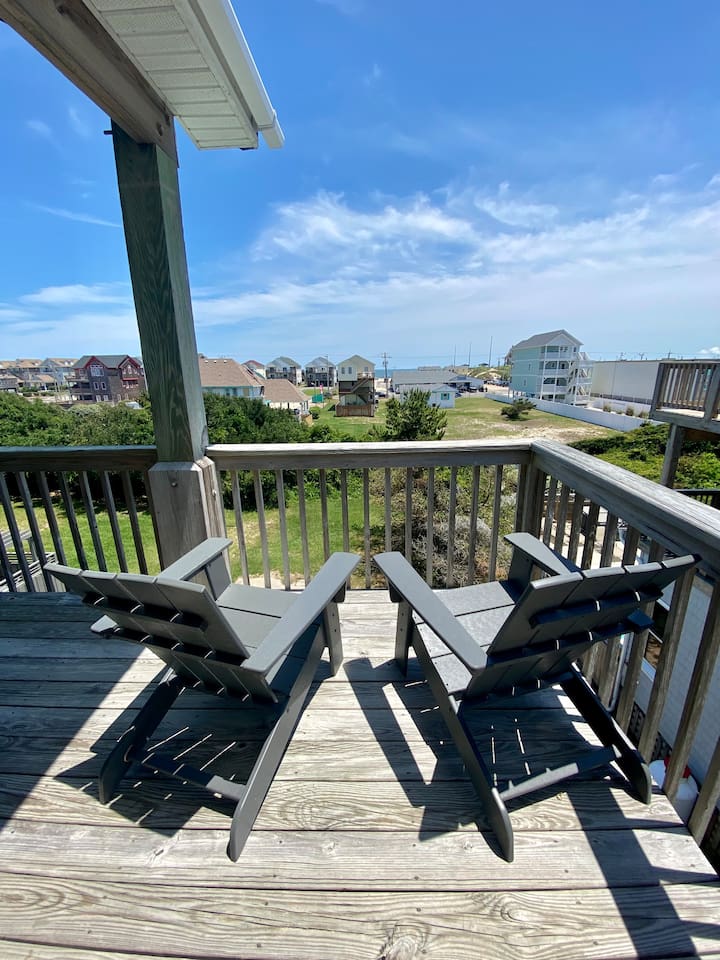 View from top deck facing the ocean and Jennette's pier
