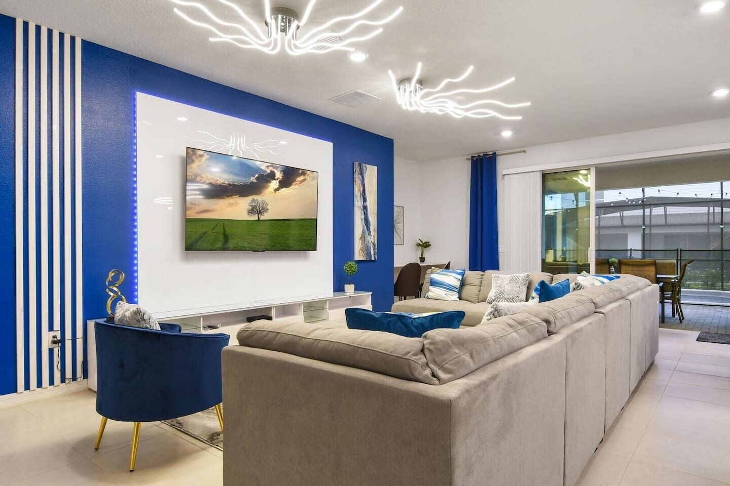 Experience the perfect blend of luxury and comfort in this spacious open-concept living room, where modern elegance meets effortless style
