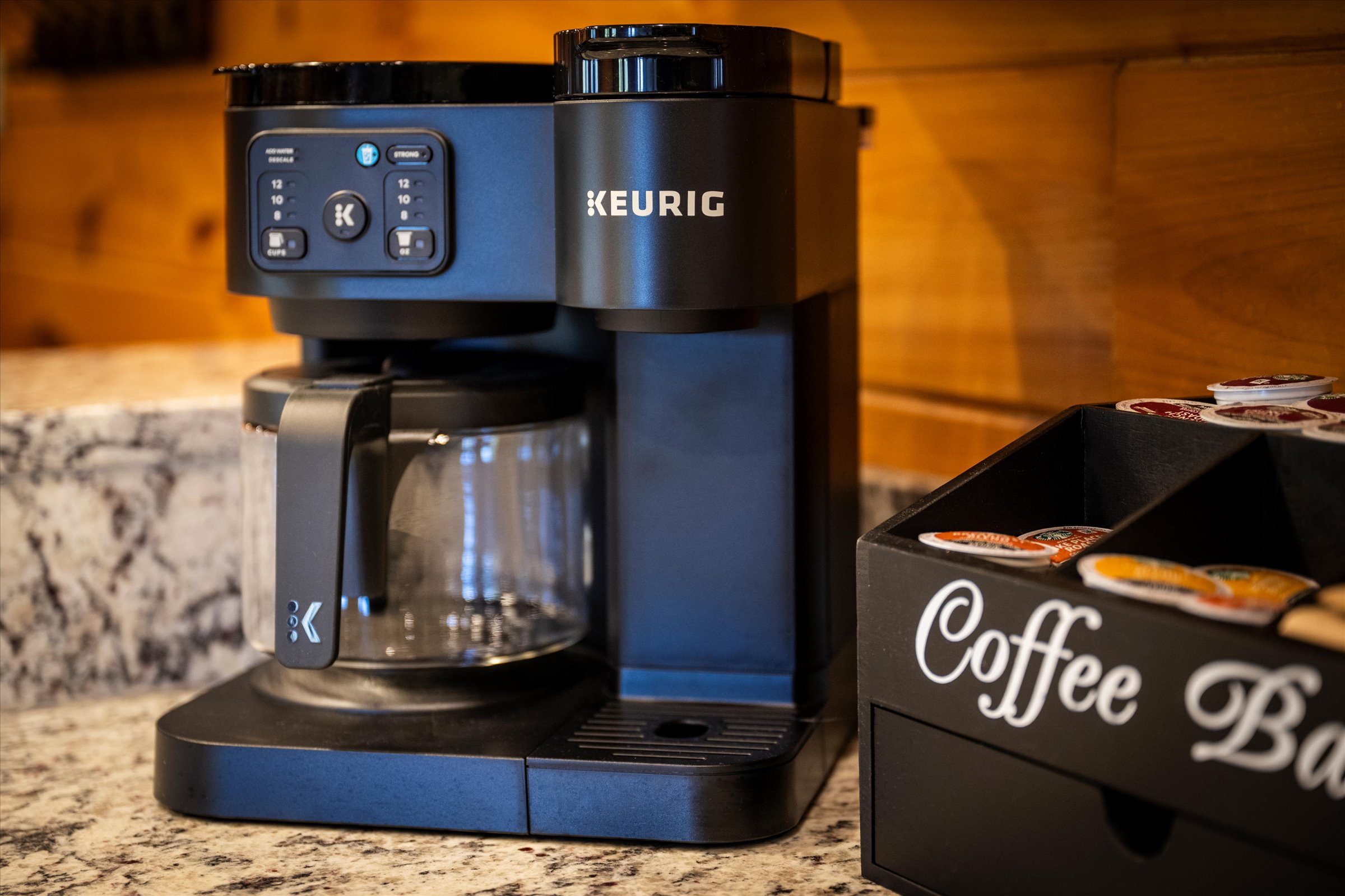 There are 2 Keurig Duo machines (each can make drip coffee or K-Cups)