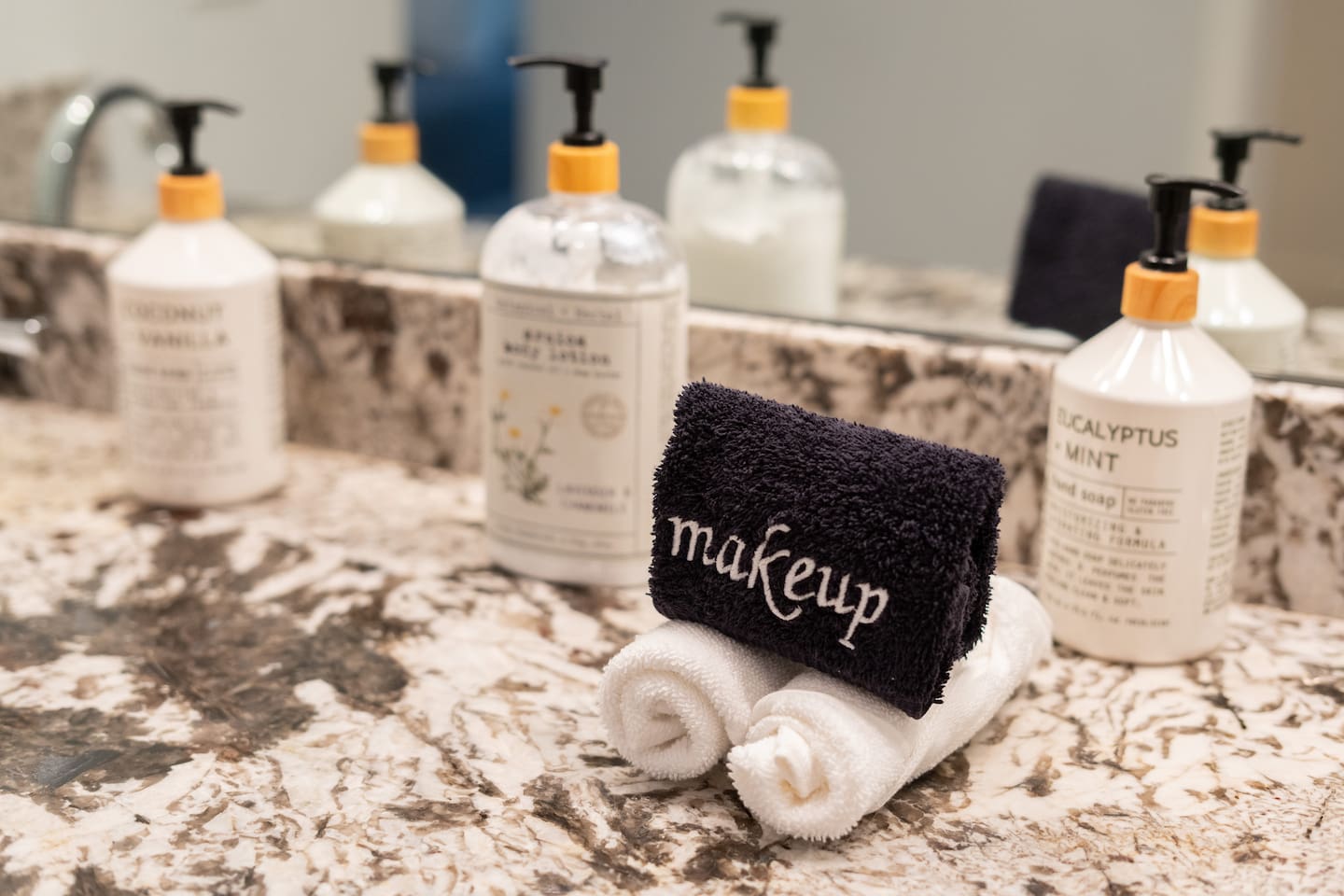 Complimentary towels neatly arranged, adding an extra touch of comfort and convenience to your stay.