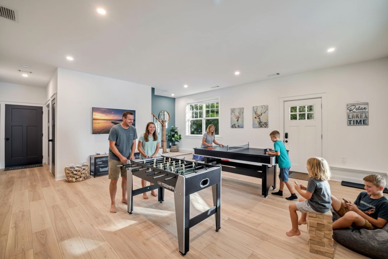 Enjoy ping pong, foosball, and more!