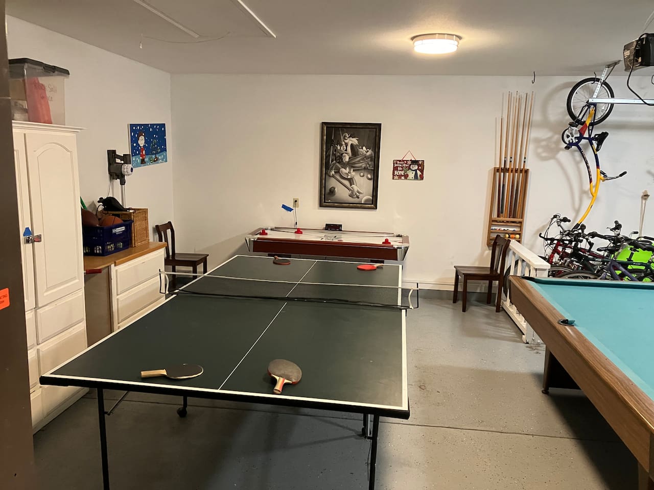 Enjoy some friendly ping pong and air hockey competition. 