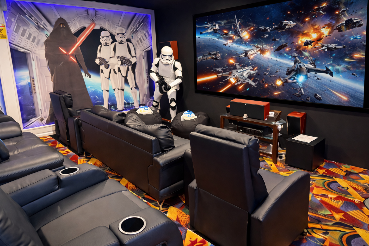 Enjoy movies, shows, sports and the World Cup right here in your private theater . 
