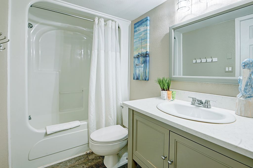 Clean, bright, and fully stocked—everything you need to refresh after a day at the beach!