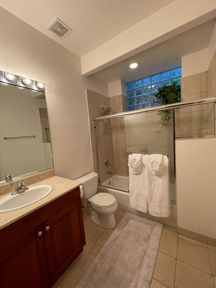Additional bathroom helps groups stay comfortable and organized