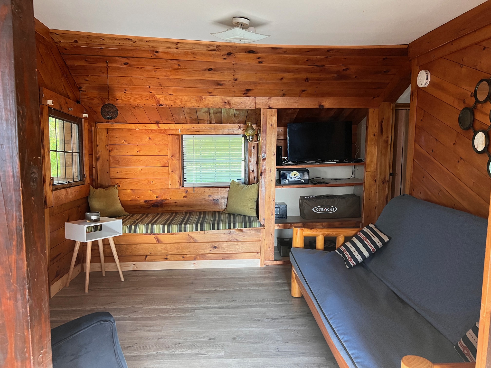 Cozy nook for a nap or laying your head after a fun day.