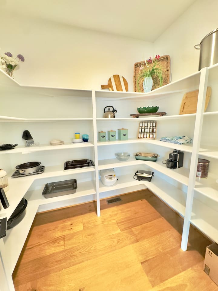 Our huge walk-in pantry is fully stocked with every small appliance you could possibly imagine!