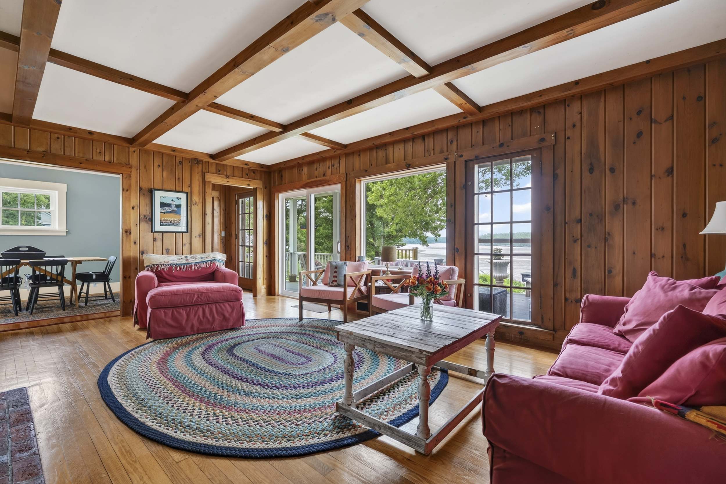 Views of the river are throughout the home 