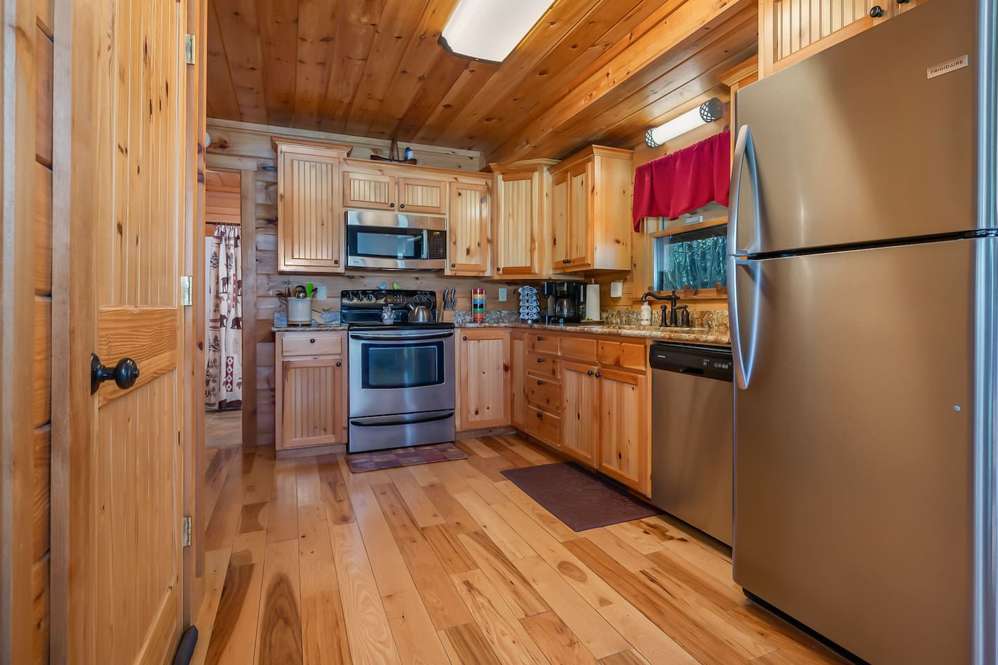 All kitchen essentials provided- bake/cookware/ plates/cups- baking sheets on bottom of oven drawer