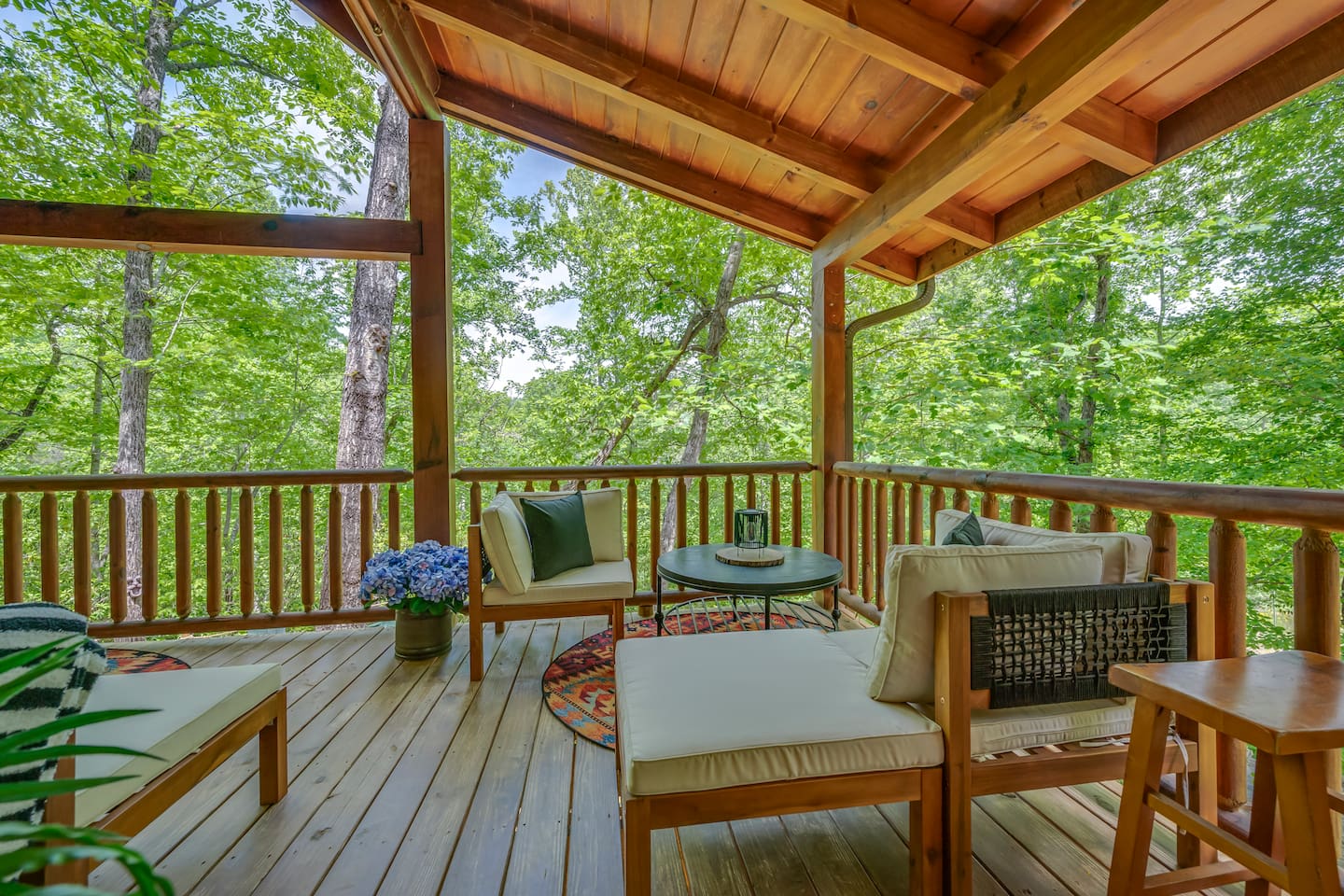 Deck area with multiple seating for relaxation 