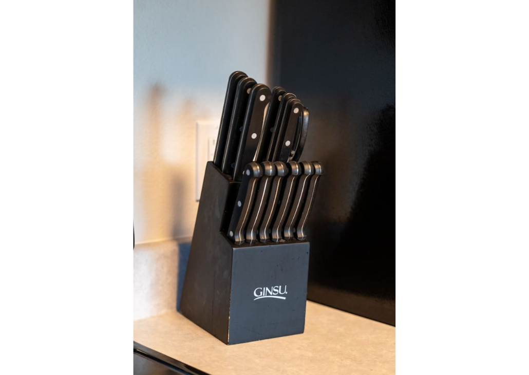 Kitchen knife block.