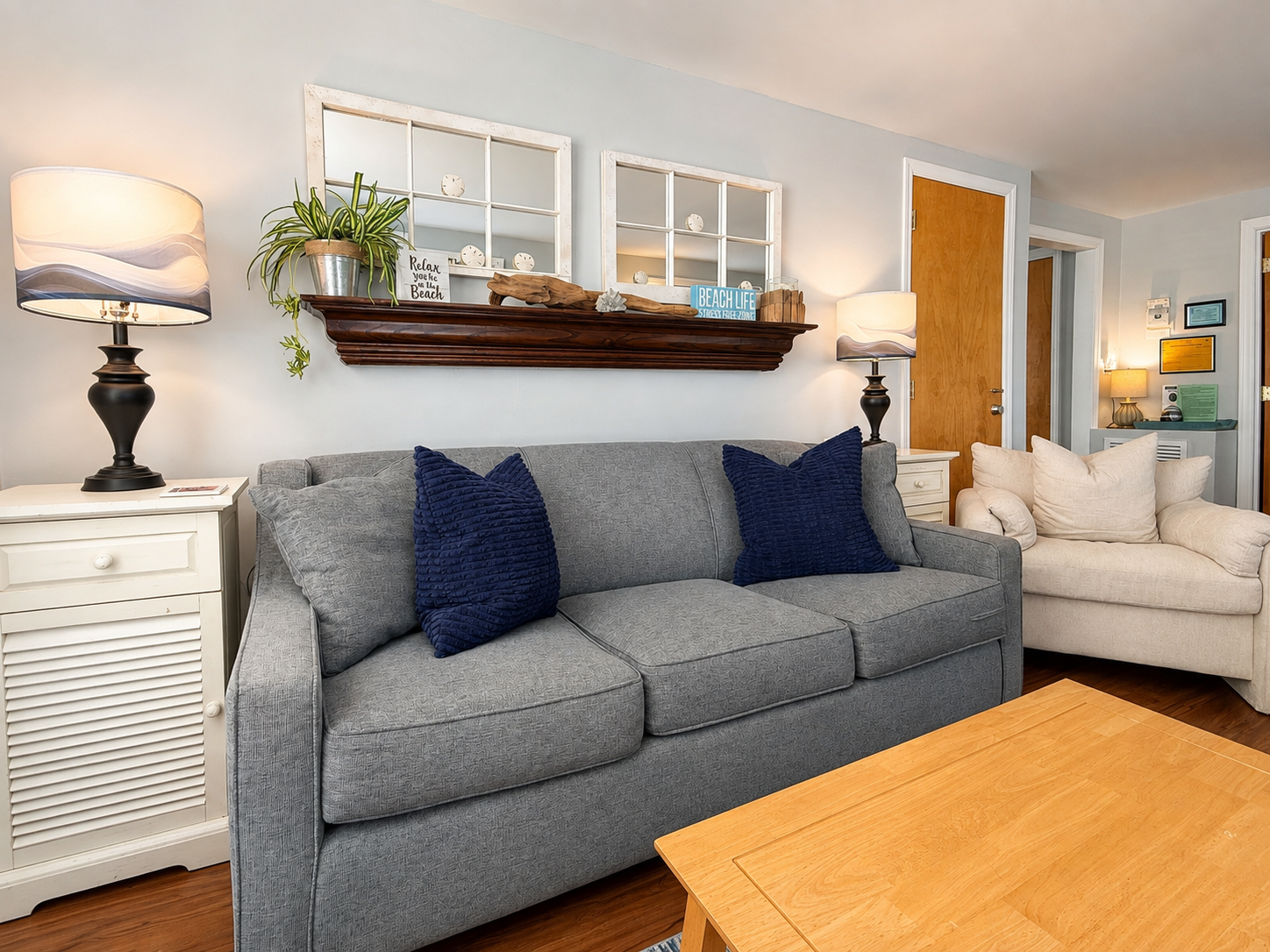 Queen sofa bed accommodates two guests