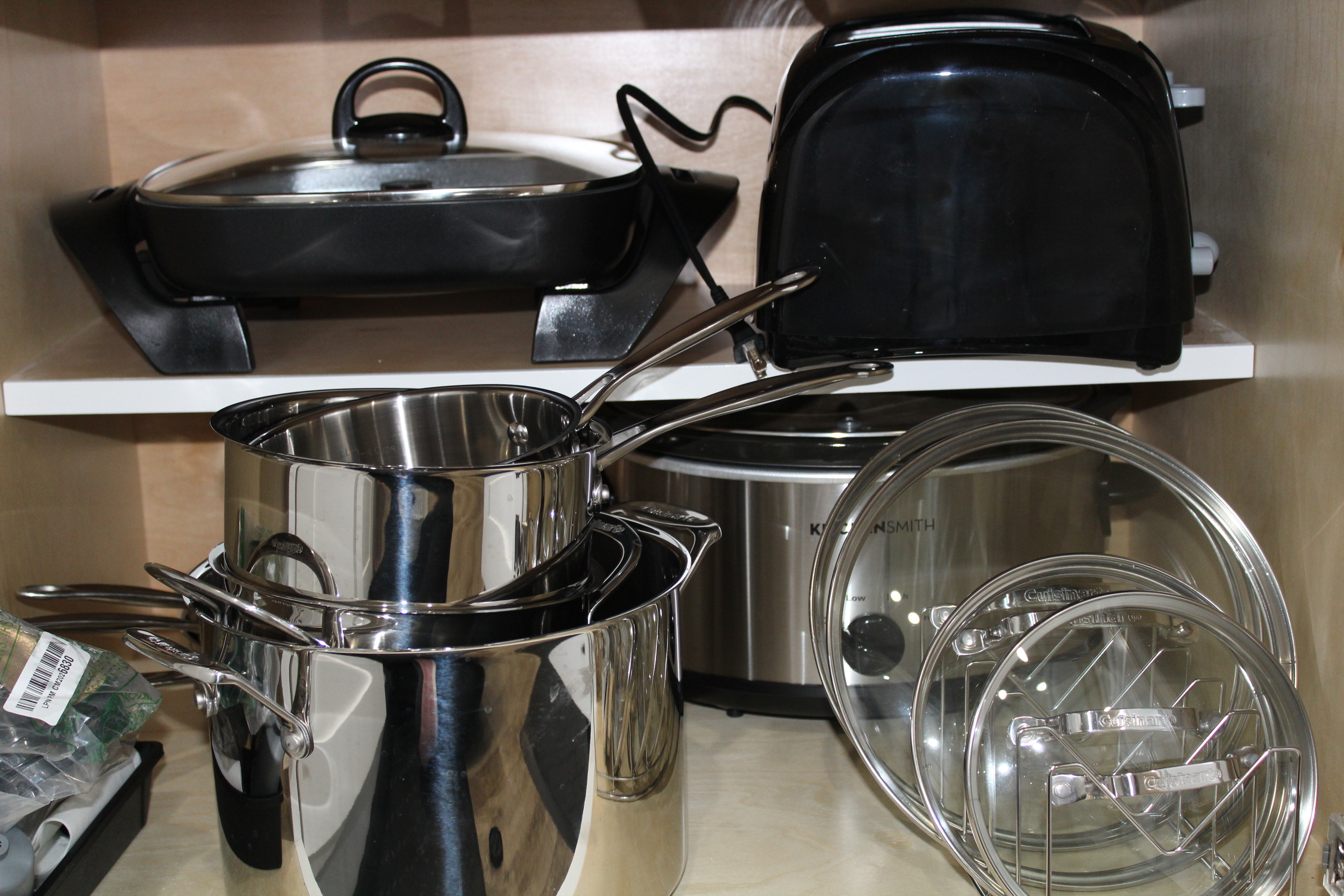 Fully stocked  kitchen for the most ambitious chef with quality pots, pans, a slow cooker, electric skillet, and more.