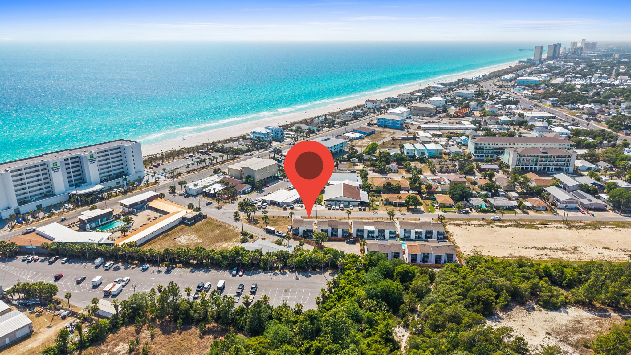 Aerial of Complex, Amenities, and Beach