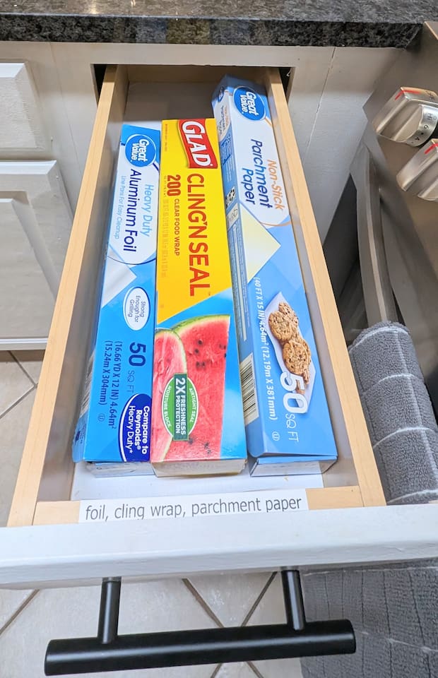 aluminum foil • plastic wrap • parchment paper