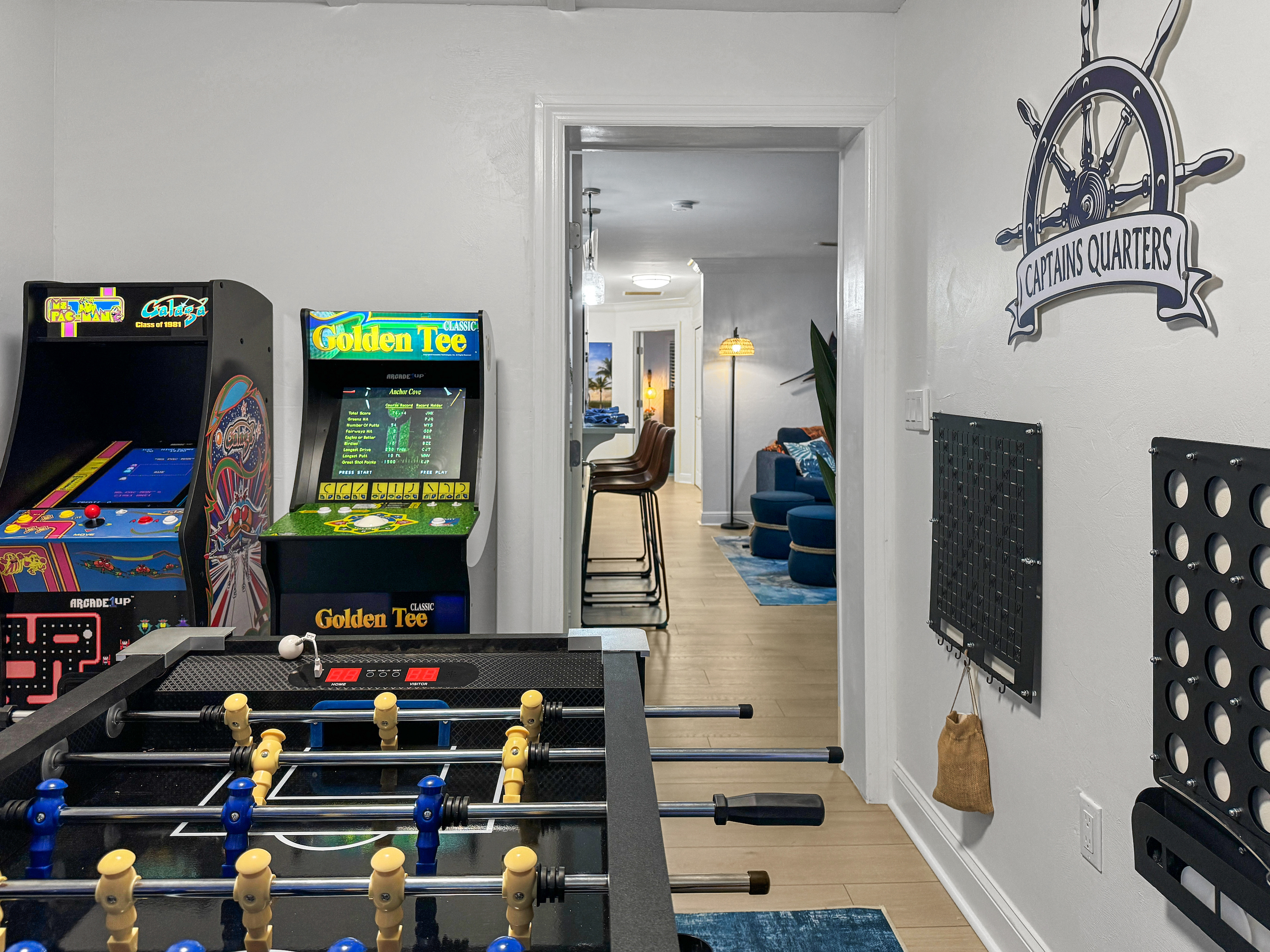 On the other side of the living room is the Game Room.