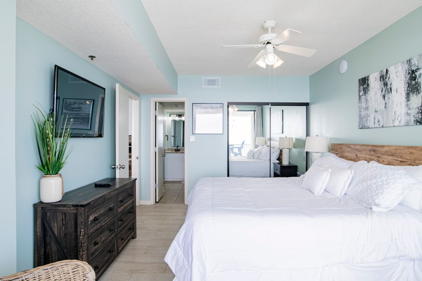 NEW Roku TV in master, with large closet for all your personal items.