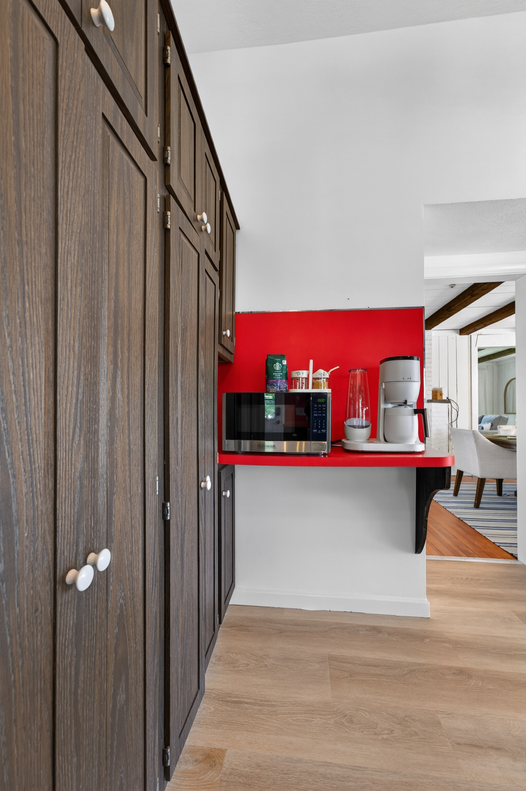 Functional kitchen space with sleek appliances, offering everything needed for a relaxed and convenient stay.